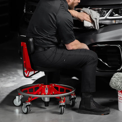 Professional Adjustable Rolling Shop Stool Set | Low & High Height
