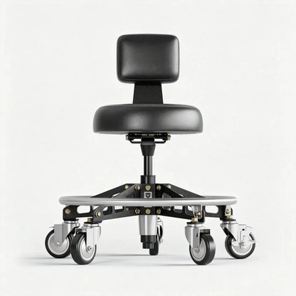 Professional Adjustable Rolling Shop Stool Set | Low & High Height