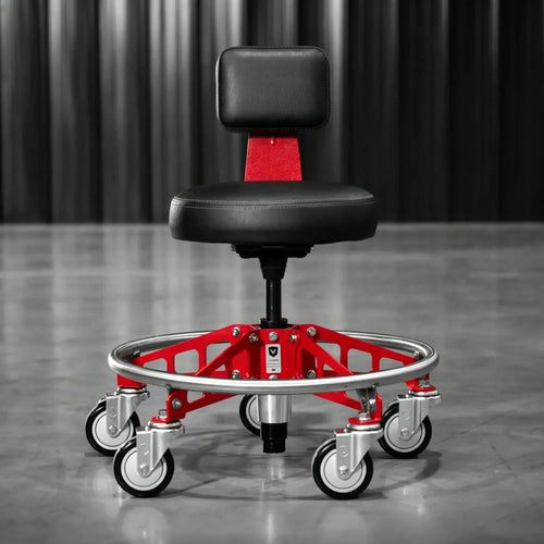 Professional Adjustable Rolling Shop Stool Set | Low & High Height