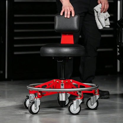 Professional Adjustable Rolling Shop Stool Set | Low & High Height