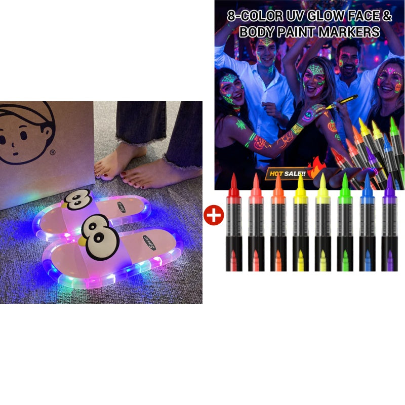 👣Cute slippers with cartoon motifs that glow👣